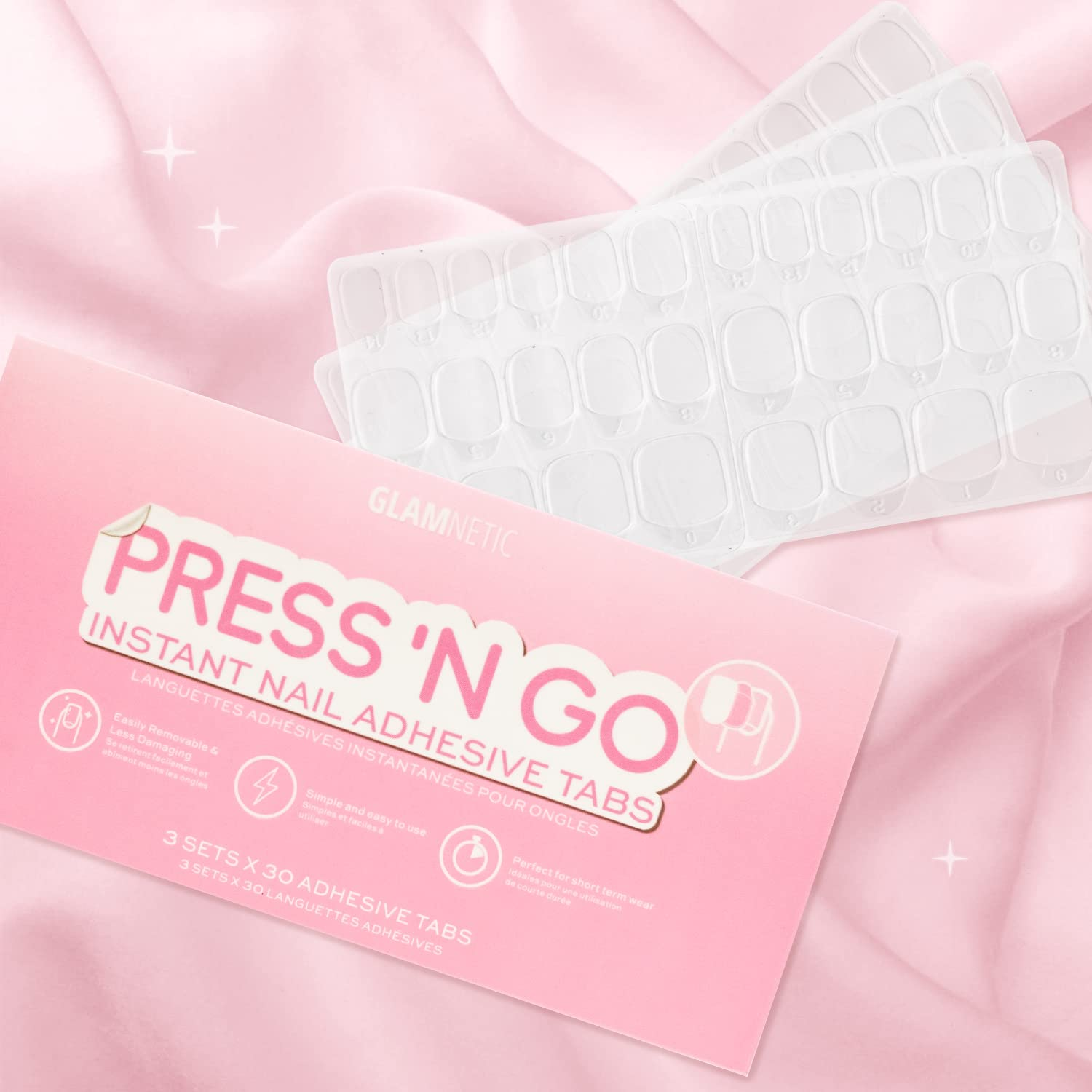Glamnetic Press 'N Go Instant Nail Adhesive Tabs | Short Term Wear, Easily Removable & Less Damaging, Customized Fit | 90 Tabs image number 4