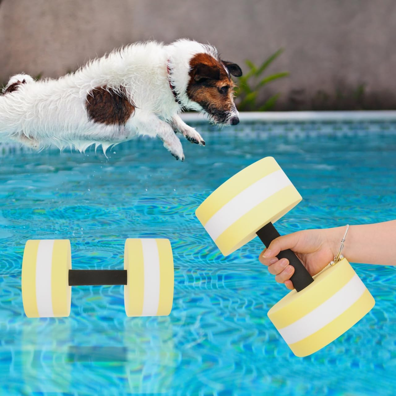 2Pcs Eva Foam Water Weights - Floating Dumbbells for Aquatic Fitness, Lightweight and Portable Exercise & Fitness Dumbbells Dumbbells Adjustable Dumbbell Aquatic Exercise Dumbbell image number 5