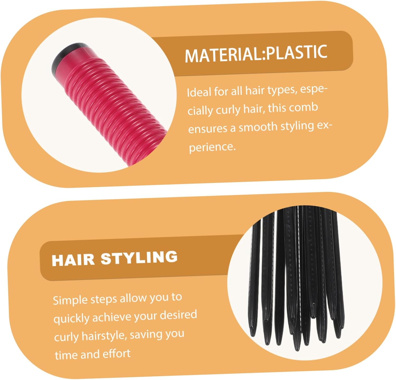 Healeved Curly Hair Fluffy Roll Comb Red Air Hair Styling Brush Detangling and Blow Drying image number 1