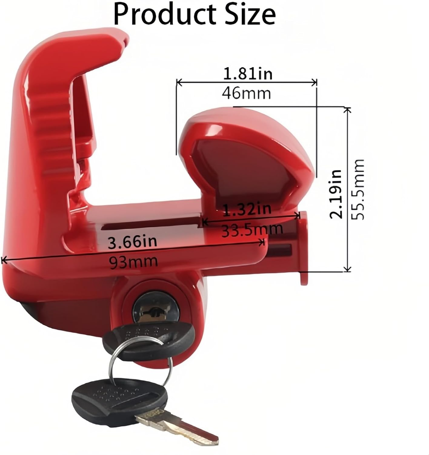 Taoluwin Trailer Hitch Lock Universal Adjustable Fit 1-7/8" 2" 2-5/16" Couplers, Heavy Duty Weatherproof Caravan Hitch Lock, Anti-Theft RV Locks for Trailers, Trucks, Boats image number 5