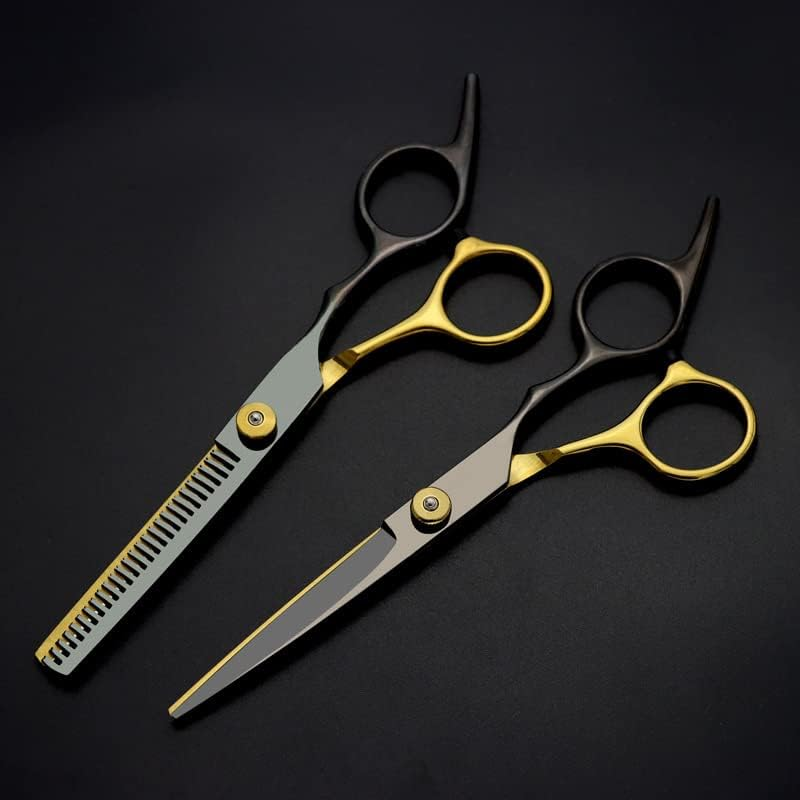 Frafuo Professional Hair Cutting Scissors Set Barber Thinning Scissors Hairdressing Shears Stainless Steel Hair Cutting Shears Set with Cape Clips Comb for Barber Salon and Home image number 2