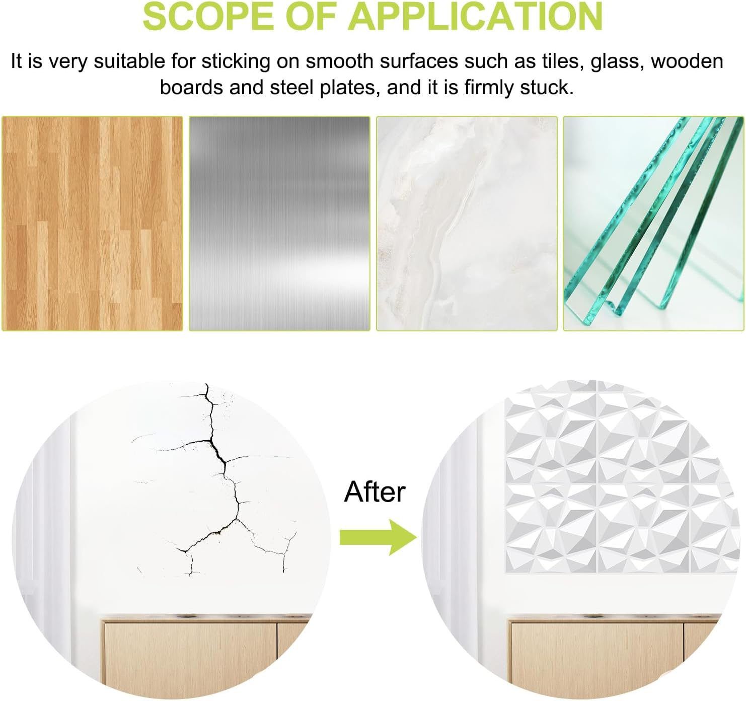 Pack of 12 3D Wall Panels, Self-Adhesive Stone Look, 30 X 30 Cm, Kitchen Back Wall Wallpaper, Wall Tiles, Self-Adhesive Wall Stickers for Interior Wall Decoration, for Furniture, Wall, Door, image number 2