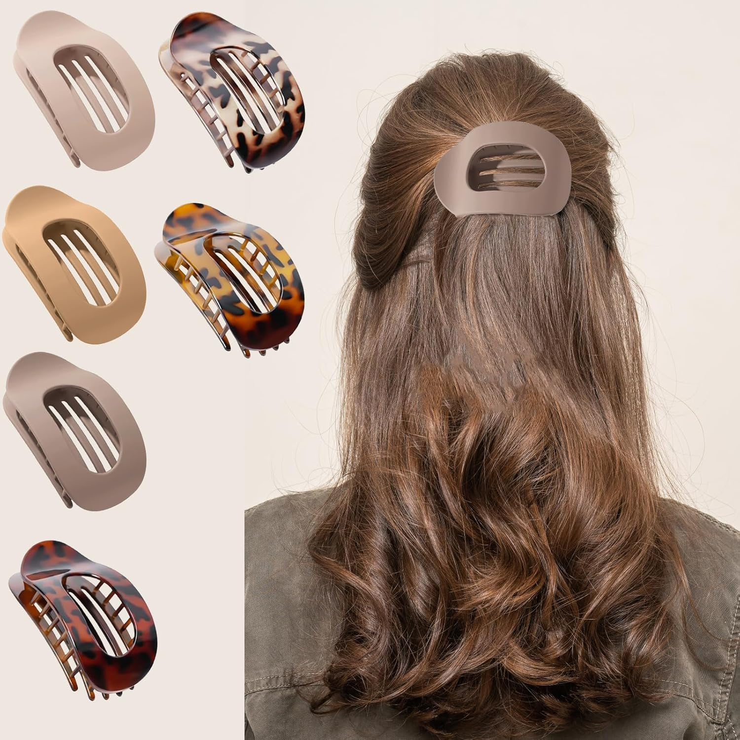 FLEXNOVA Pack of 6 Hair Clips Flat Large Duckbill Hair Clips Women'S Thin Hair Duckbill Hair Clips, French Hair Clip Thick Hair Clip Hair Clip Flat Claw Clip image number 4