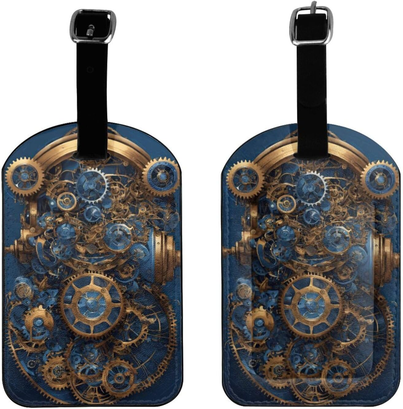 Gears Clock Bronze Century Print 4.3 X 2.76 Inch Cute Tags Elegant Luggage Tags Suitcases Stylish Travel Accessories image number 5