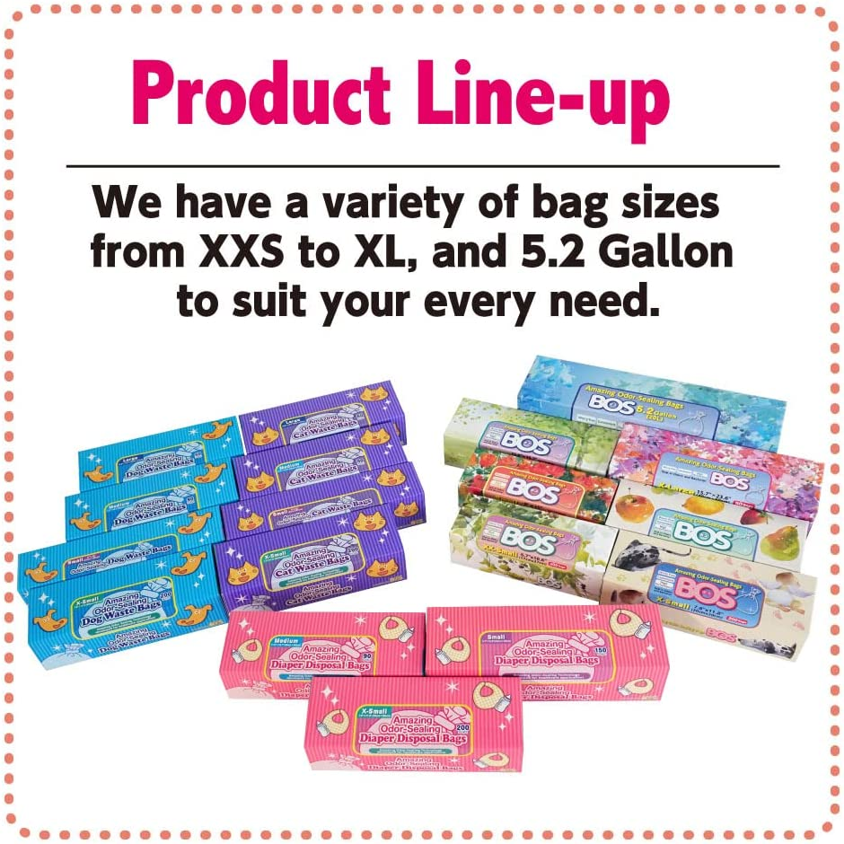 BOS Amazing Odor Sealing Baby Diaper Disposal Bags - Durable and Unscented [Size: S, Color: Pink] (150 Count, Pack of 2) (300 Bags) image number 6