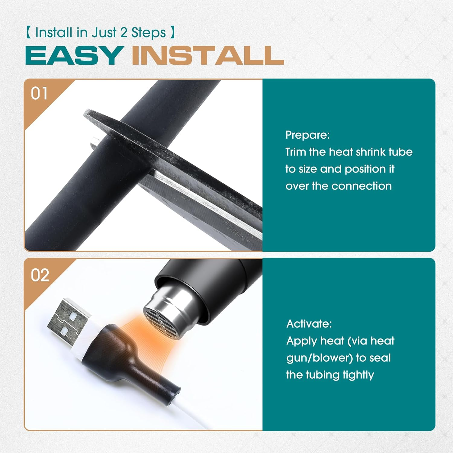 Uexplore-Oz 4:1 Heat Shrink Tubing - Marine Grade Waterproof Dual Wall Adhesive Lined Insulation Wrap, Heat Shrink Wrap Cable Sleeve for Industrial Home Improvement (Black, 16Mm-3M) image number 2