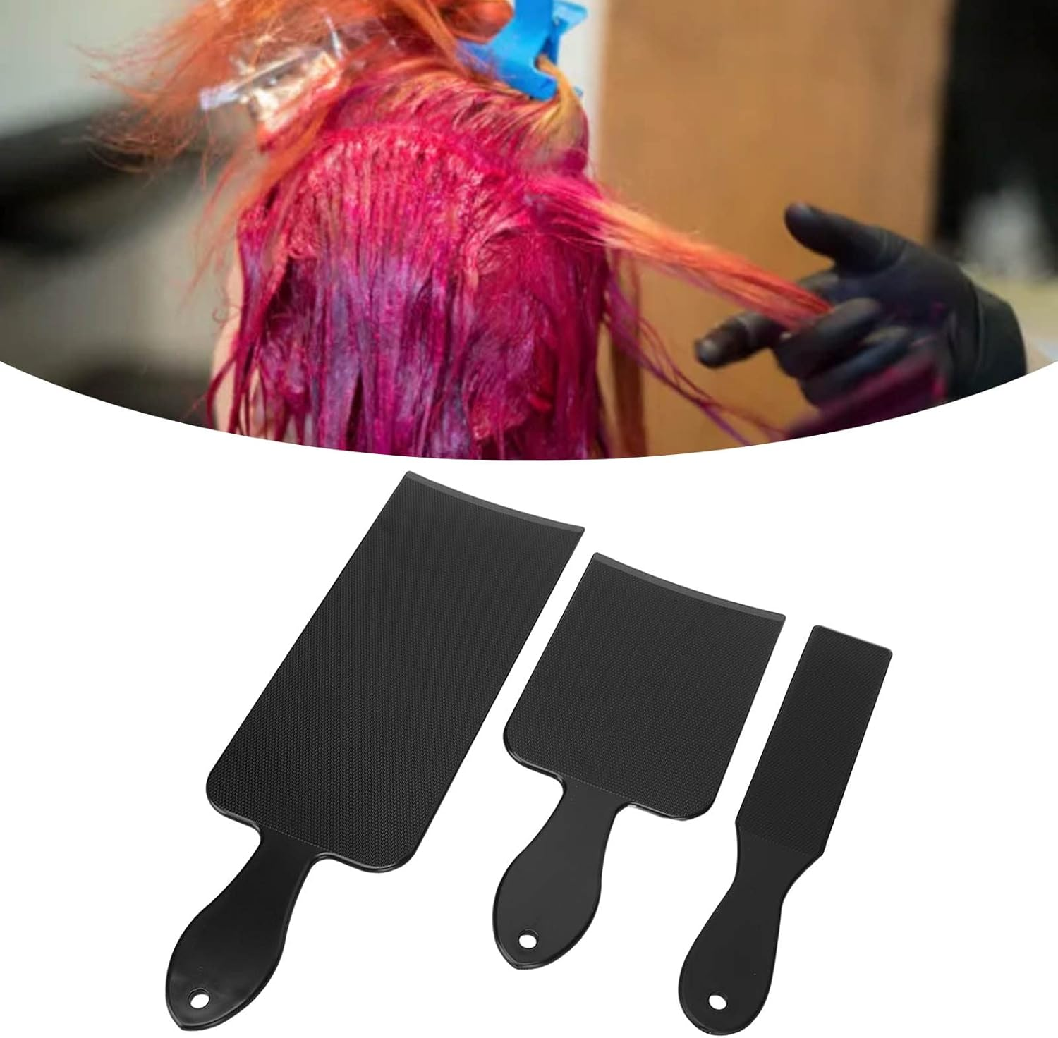 CYSFETENA Pack of 3 Balayage Board with Non-Slip Texture, ABS Highlight Board with Wider Layout, Compact and Portable Highlight Board for Perm, Highlights and Bleaching image number 2