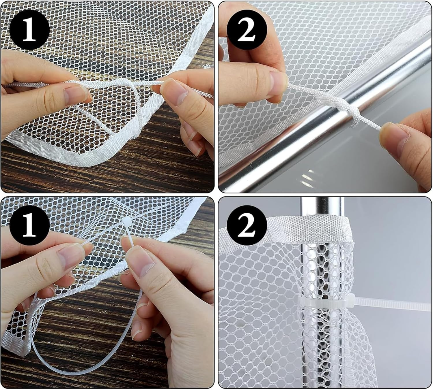 Stair Guardrail Safety Net, 9.8Ft Anti-Fall Mesh Fence for Kids & Pets, Heavy-Duty Nylon Balcony Barrier, Indoor/Outdoor Use, Easy Install with Zip Ties (White)