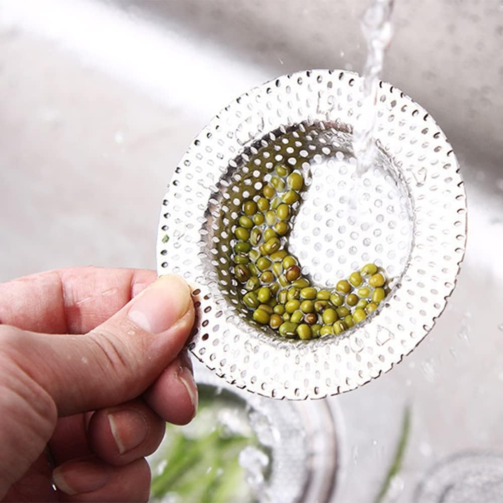 2 / 6Pcs Sink Strainer, 7Cm / 9Cm / 11Cm Stainless Steel Full Hole Sink Strainer for British Kitchen Sink, Hair Catcher for Bathtub / Shower image number 3