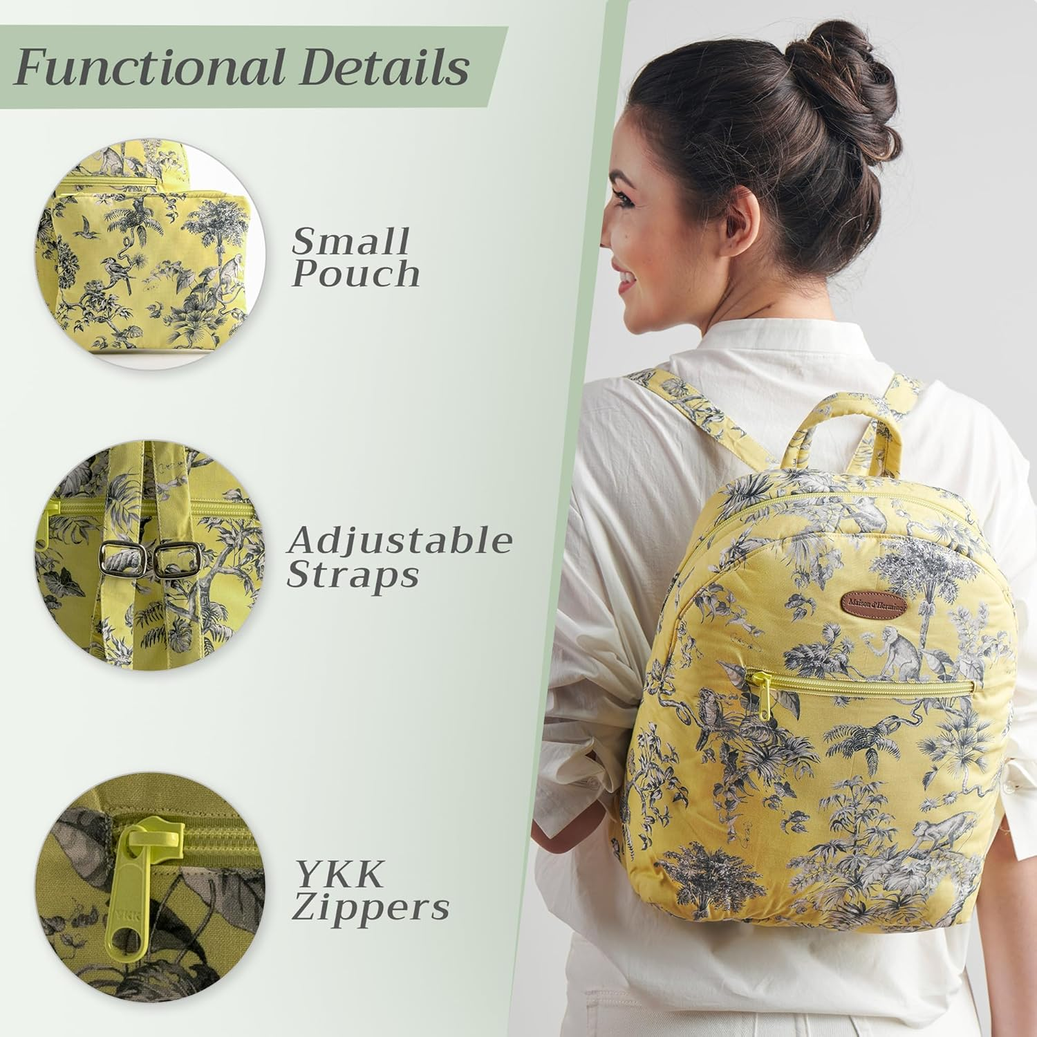 Maison D' Hermine Cotton Backpack - 22 - Katmandou - Turquoise image number 4