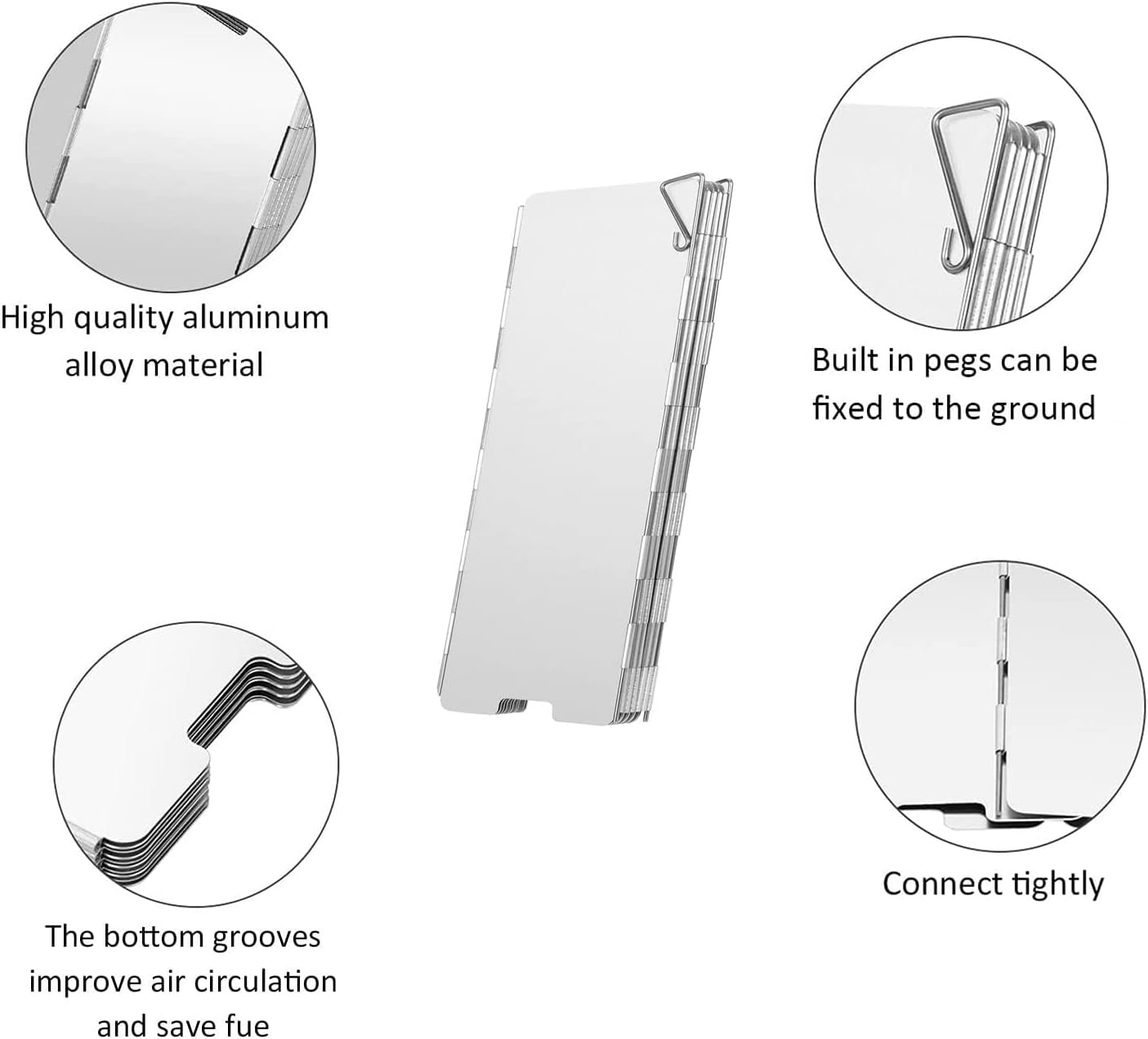 9PCS Outdoor Picnic Plates Fold Set, Folding Outdoor Stove Windscreen,Camping Cooker Stove Wind Shield Screen for Camping and Butane image number 1