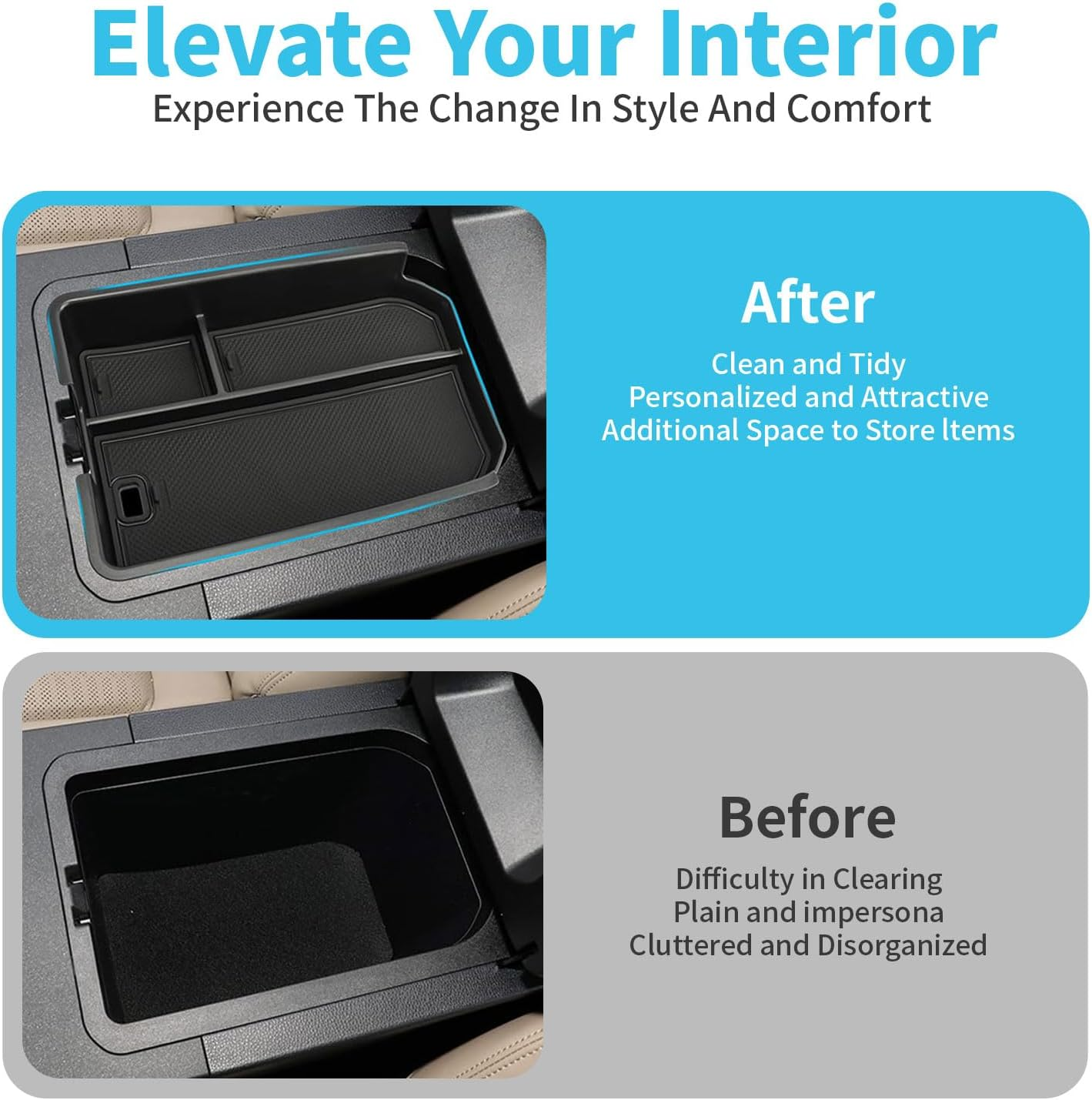 MAEZOE Centre Console Armrest Organizer for 2025 Toyota Land Cruiser Prado 250 Series, Custom Fit Storage Tray for Driving & Road Trips, Anti-Slip, Easy Install, Durable Interior Accessory image number 3