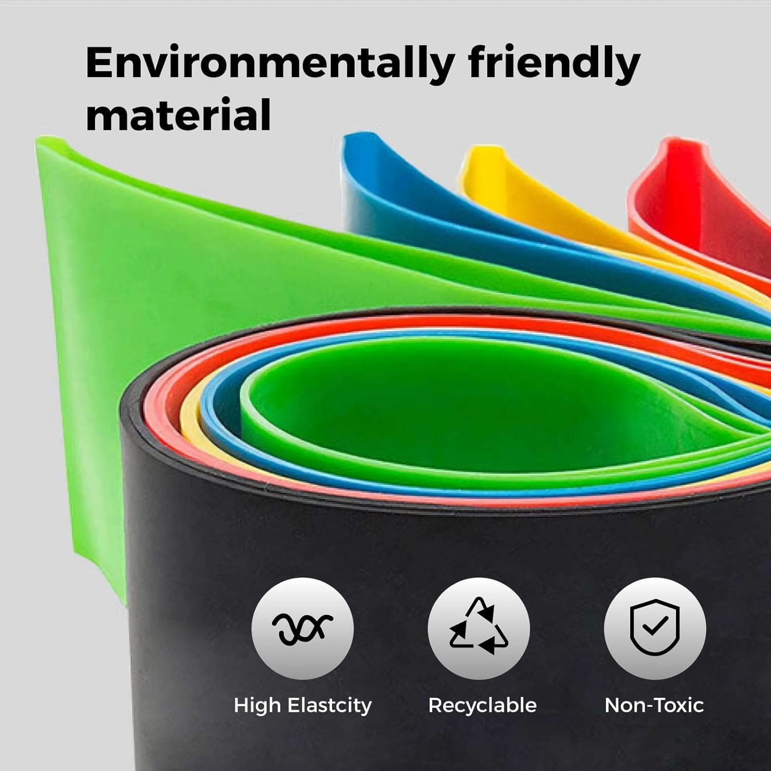 Color Resistance Bands Set of 5, Skin-Friendly Exercise Loop Bands with Different Resistance Levels, Durable and Portable, Ideal for Home Gym, Yoga, Strength Training image number 1