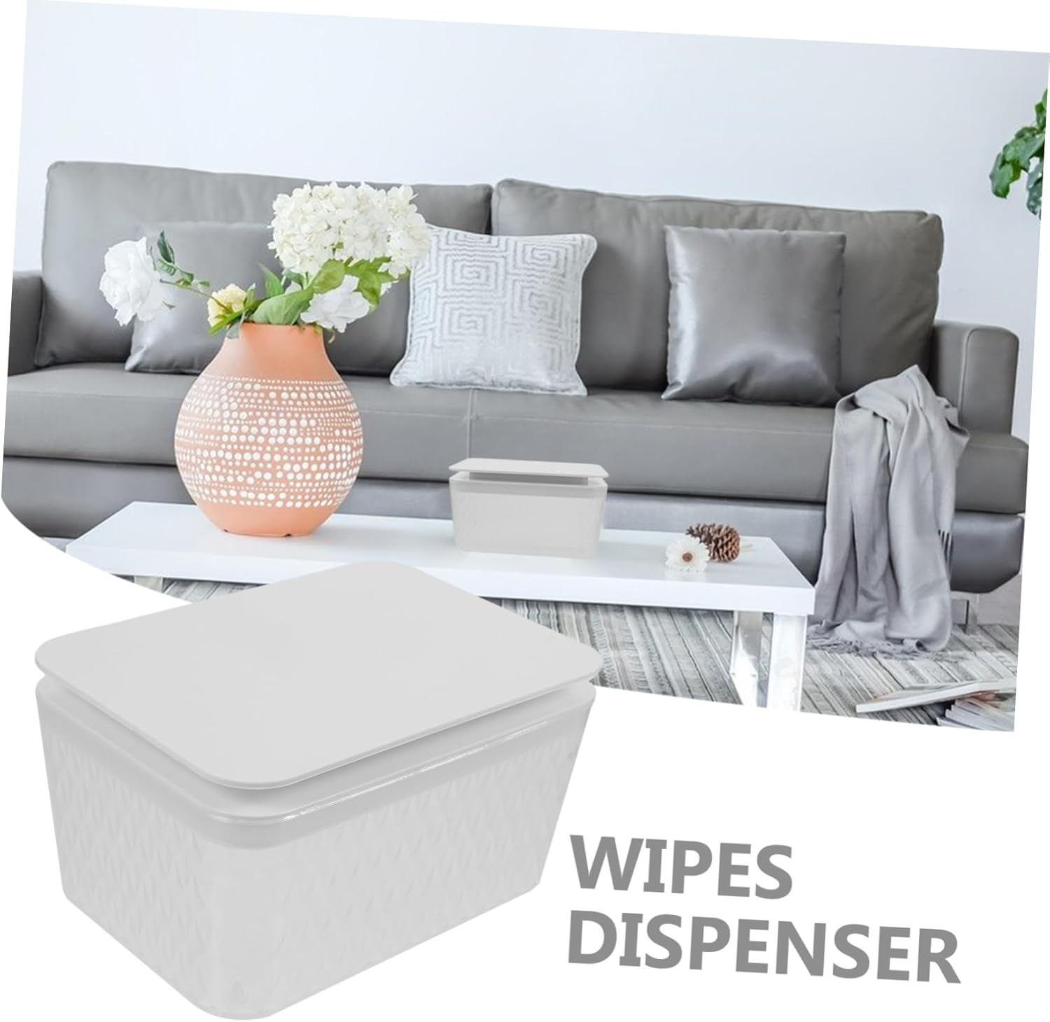 Portable Wipes Dispenser Box Refillable Wet Tissue Box Cover Modern Style for Bathroom Kitchen Travel image number 2