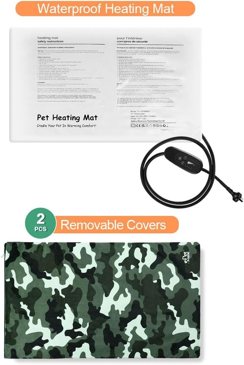 Pet Scene Electric Pet Heat Pad Heated Mat 75X45Cm Pet Heating Blanket Dog Cat Bed Thermal Protection Timer L Size with 2 Cloth Covers image number 5