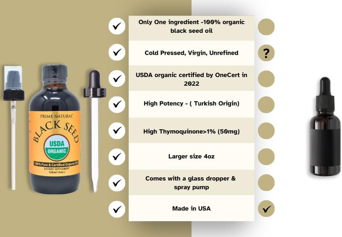 Organic Black Seed Oil - 4Oz USDA Certified - Cold Pressed, Virgin, Unrefined, Vegan, Non-Gmo, No Preservatives - Pure Nigella Sativa - Omega 3 6 9, Antioxidant for Immune Boost, Joints, Skin & Hair image number 4