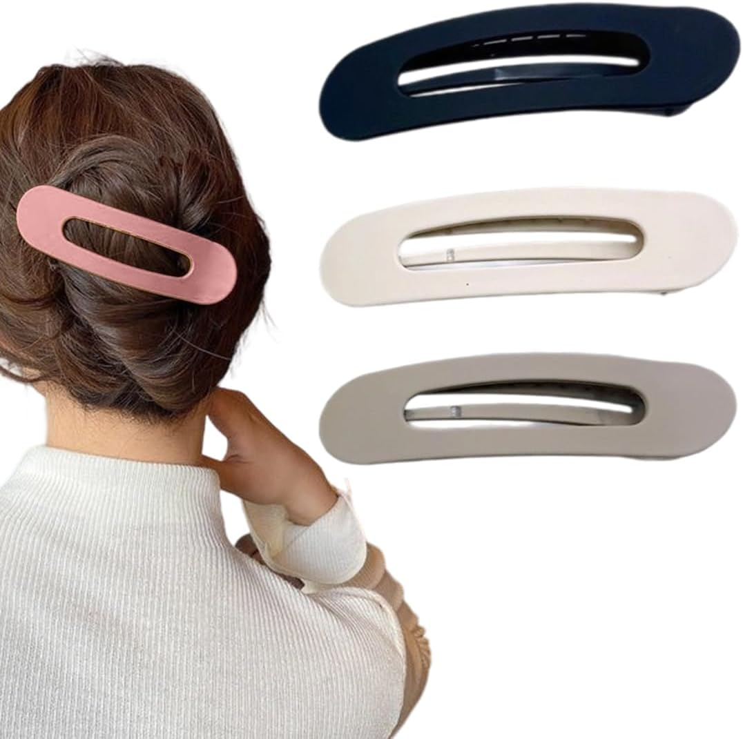 VAEIORP 4 Large Matte Duckbill Clips - 11Cm Flat Hair Claw Clips 4 Colours