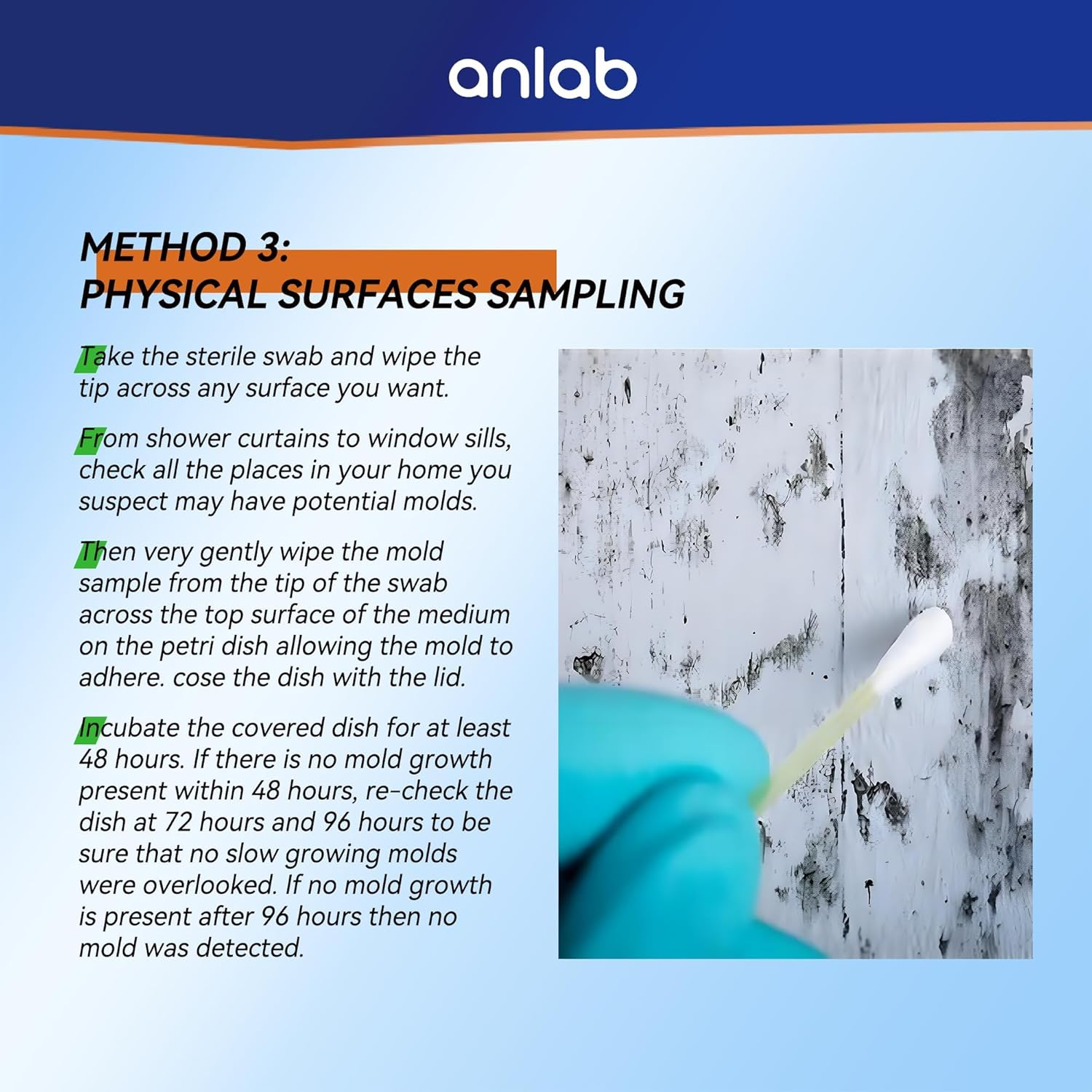 Anlab&trade;Mold Test Kit for Home - Do It Yourself Home Mold Detector | Test HVAC System | Home Surfaces | Indoor Air Quality Testing Kit - Identification Guide Included - Sealed Separately (Items of 6) image number 3