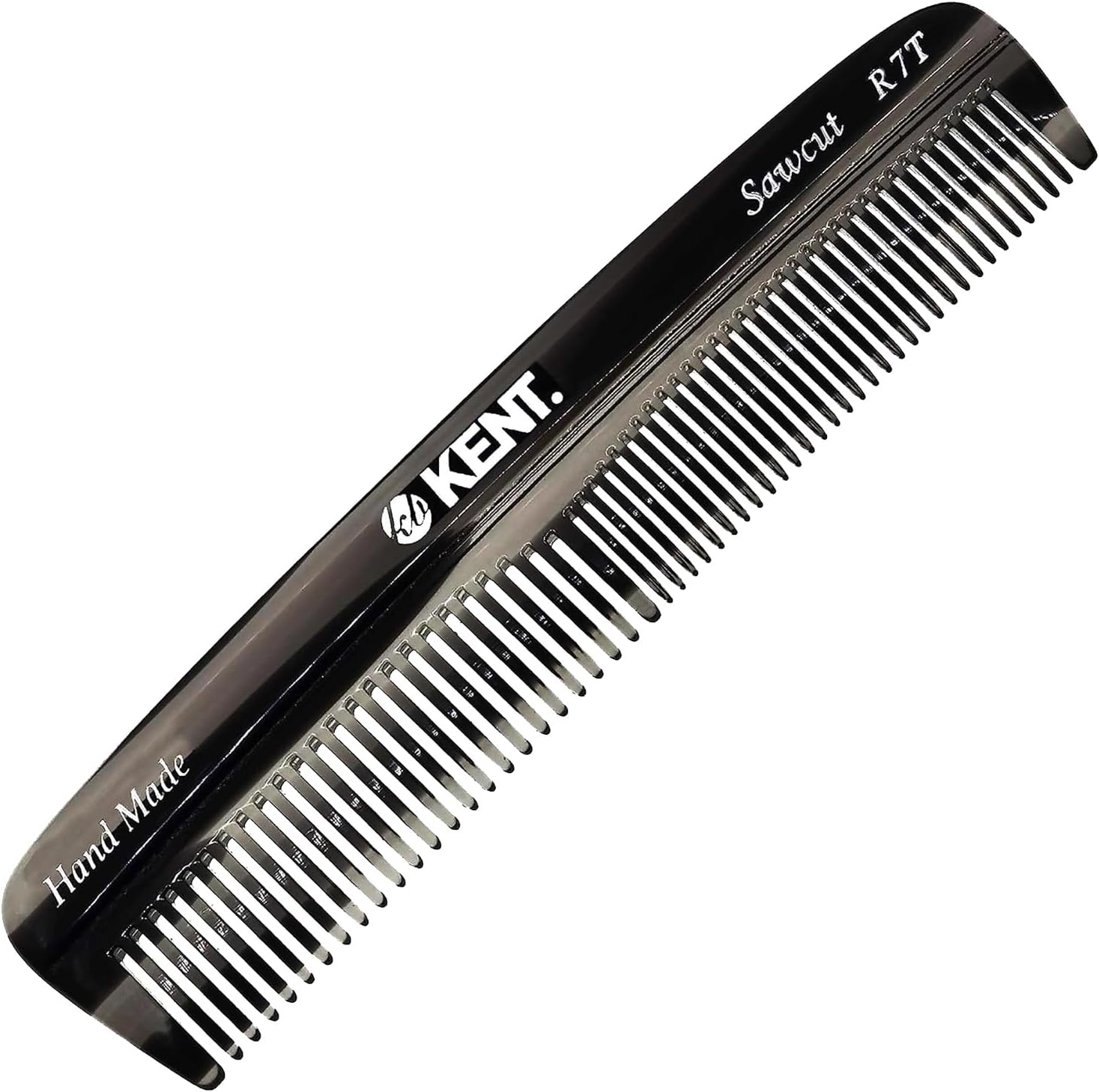 Kent R7T the Apsley Fine Tooth / Wide Tooth Comb for Beard Care and Mustache Comb - Pocket Comb Hair and Beard Comb - Kent Comb for Travel Kit - Hair Combs for Men and Hair Combs for Women Beard Kit