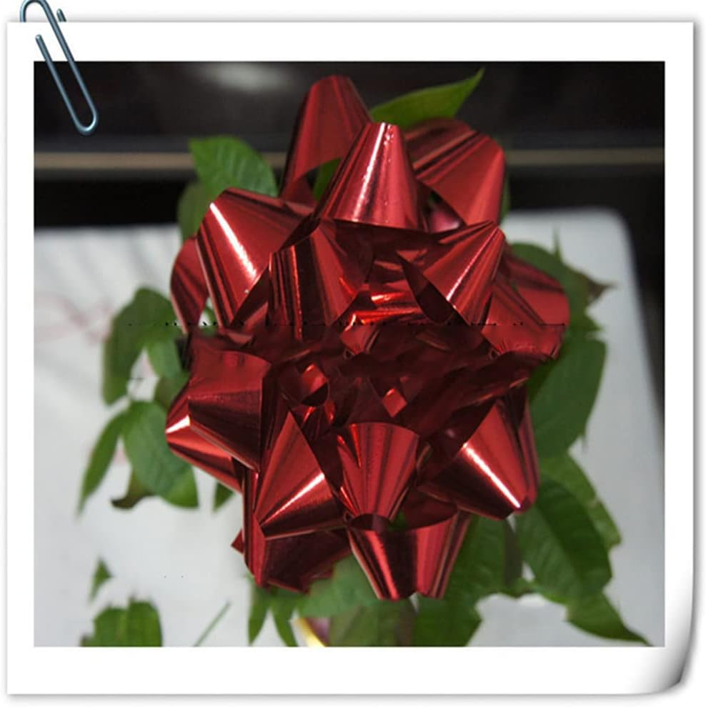 10 Pcs Red Plastic Gift Bows Christmas Decorative Bows Self Adhesive Gift Bows for Presents Christmas Birthday Holiday Party Favors Decorations image number 6