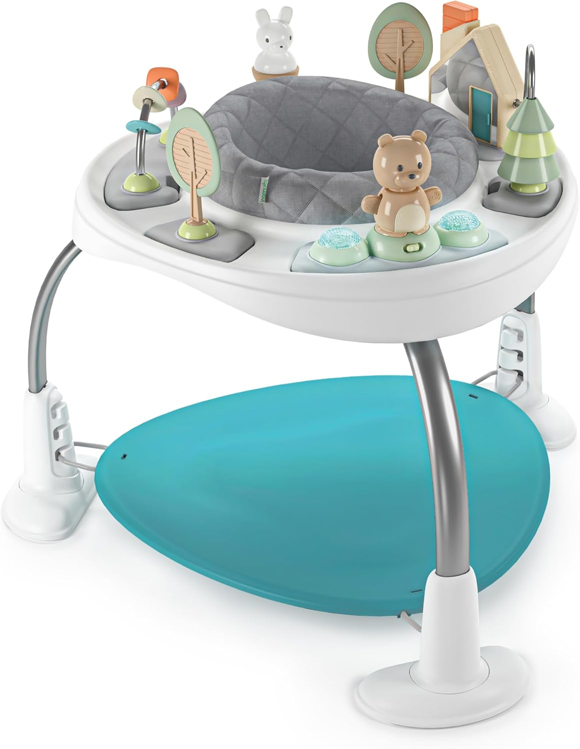 Ingenuity Spring & Sprout 2-In-1 Baby Activity Center Jumper and Table with Infant Toys - Ages 6 Months +, First Forest image number 4