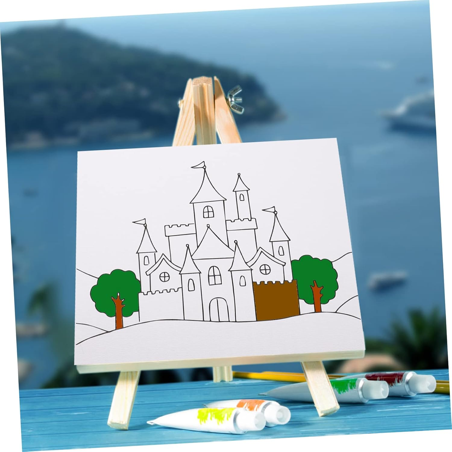 SHINEOFI 3Pcs Acrylic Painting Canvas Pre-Drawn Boys and Girls Art Canvases for Painting Art Supplies image number 6