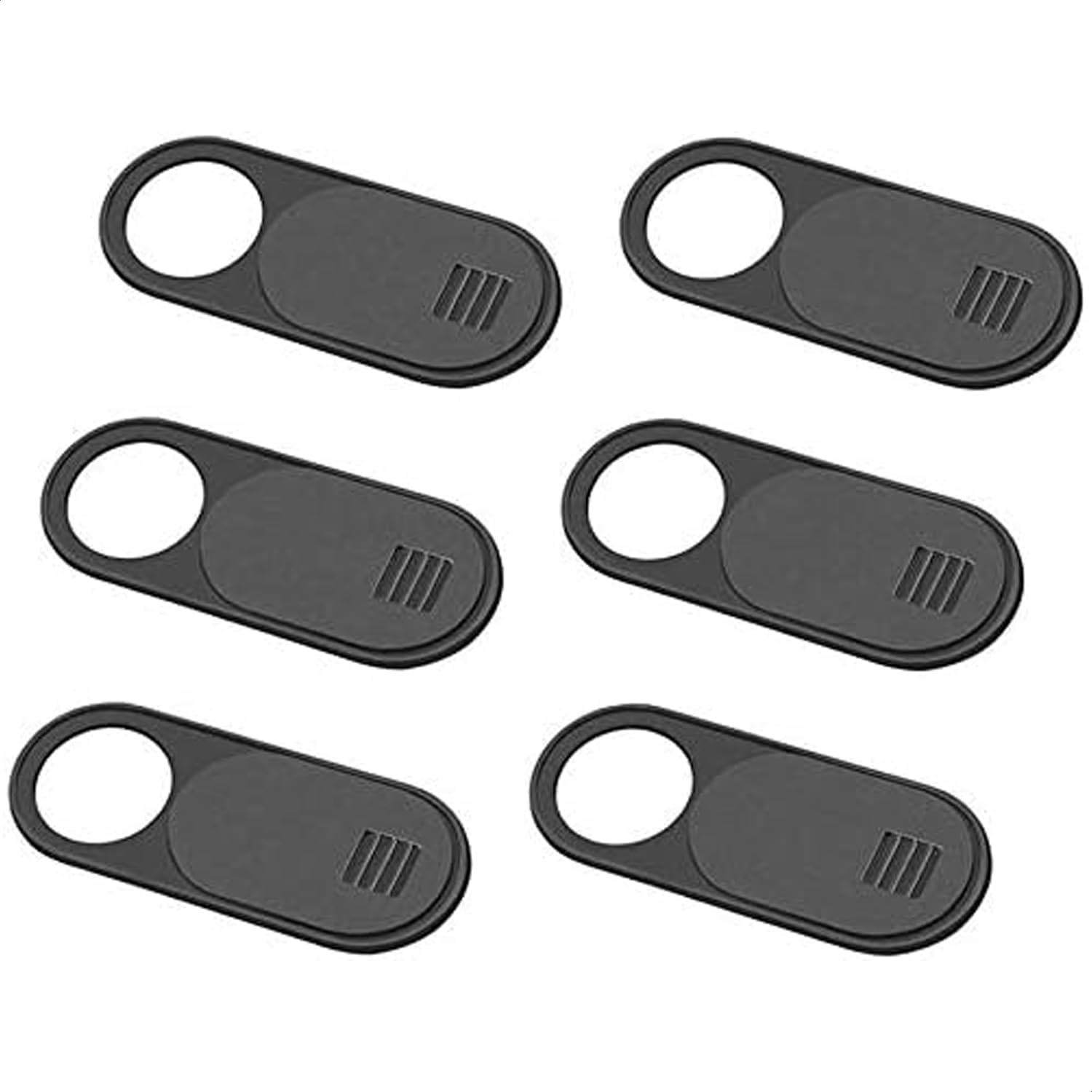 6PCS Webcam Cover Slide Camera Privacy Security Protect Sticker for Phone Laptop (Black)