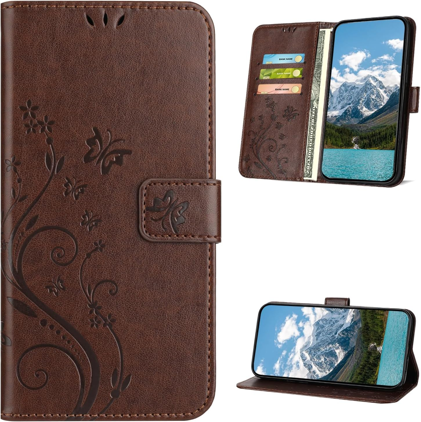 XINQCASE Mobile Phone Case for Oppo Find X3 Neo 5G Case, PU Leather Embossing Flip Case with Card Slot, Flip Case Protective Cover for Oppo Find X3 Neo 5G, Purple