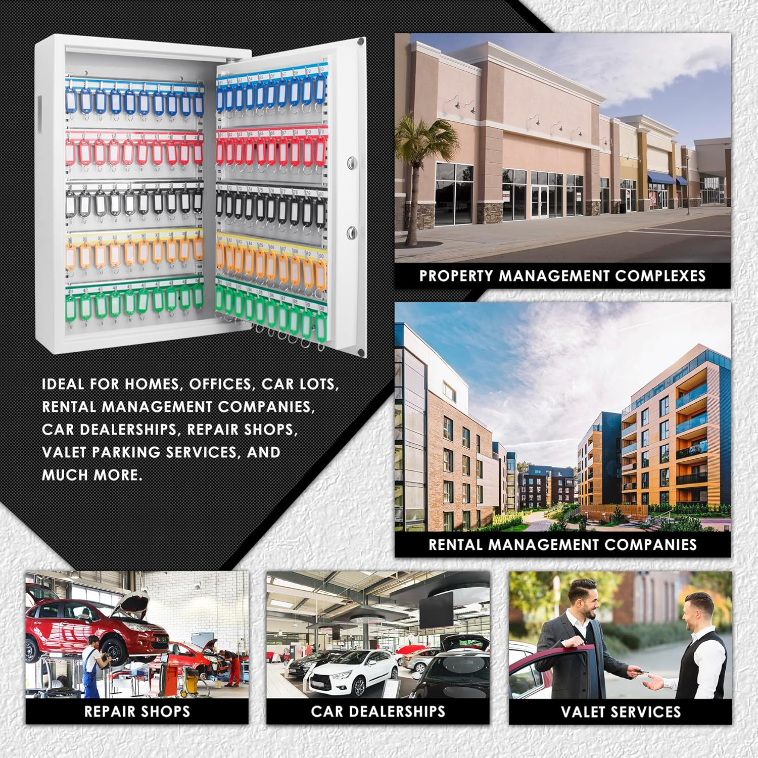 Barska Digital Electronic Keypad Wall Mount Key Safe Cabinet with Adjustable Shelves & Deposit Slot for Key Storage & Organization image number 2