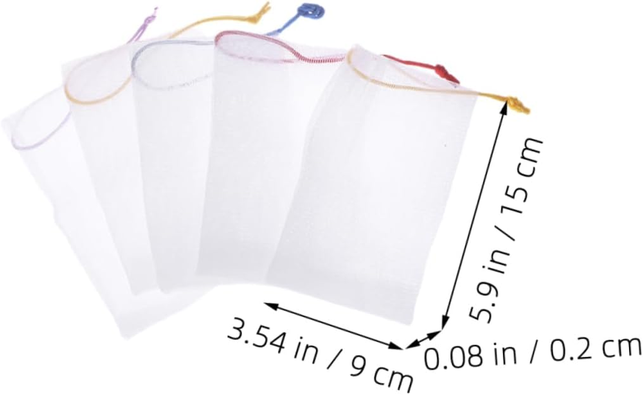PHENOFICE 30Pcs Soap Foaming Net Pouch for Bar Soap Drawstring Storage for Bath and Shower Sturdy and Reusable image number 6