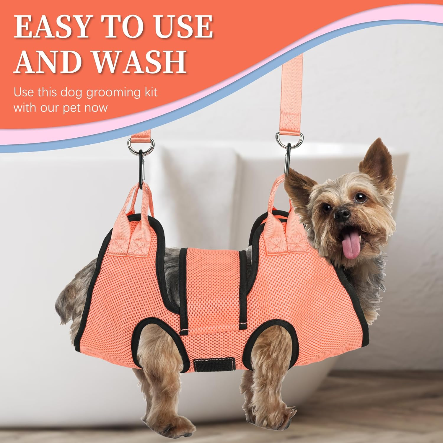 Patiencet Dog Grooming Hammock, Pet Grooming Hammock for Cats & Dogs with Security Strap, Dog Sling for Nail Trimming with Nail Clippers/Trimmer, Nail File, Pet Comb(S) image number 6