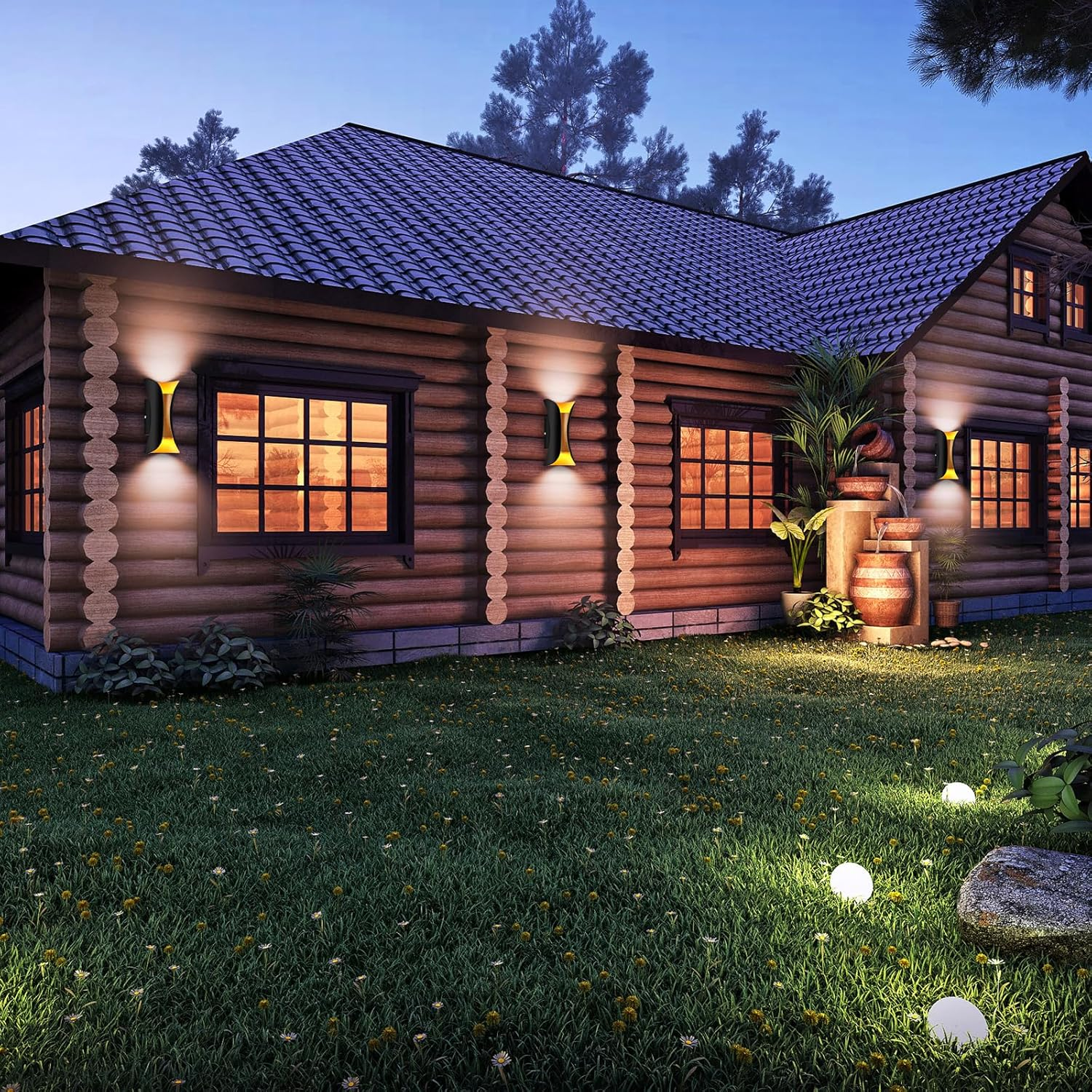 Modern LED Outdoor Wall Lamp 10W 3000K,Warm White LED up down Wall Light Waterproof Exterior Lights Fixture Suitable for Yards,Doorways,Garden,Pathway image number 3