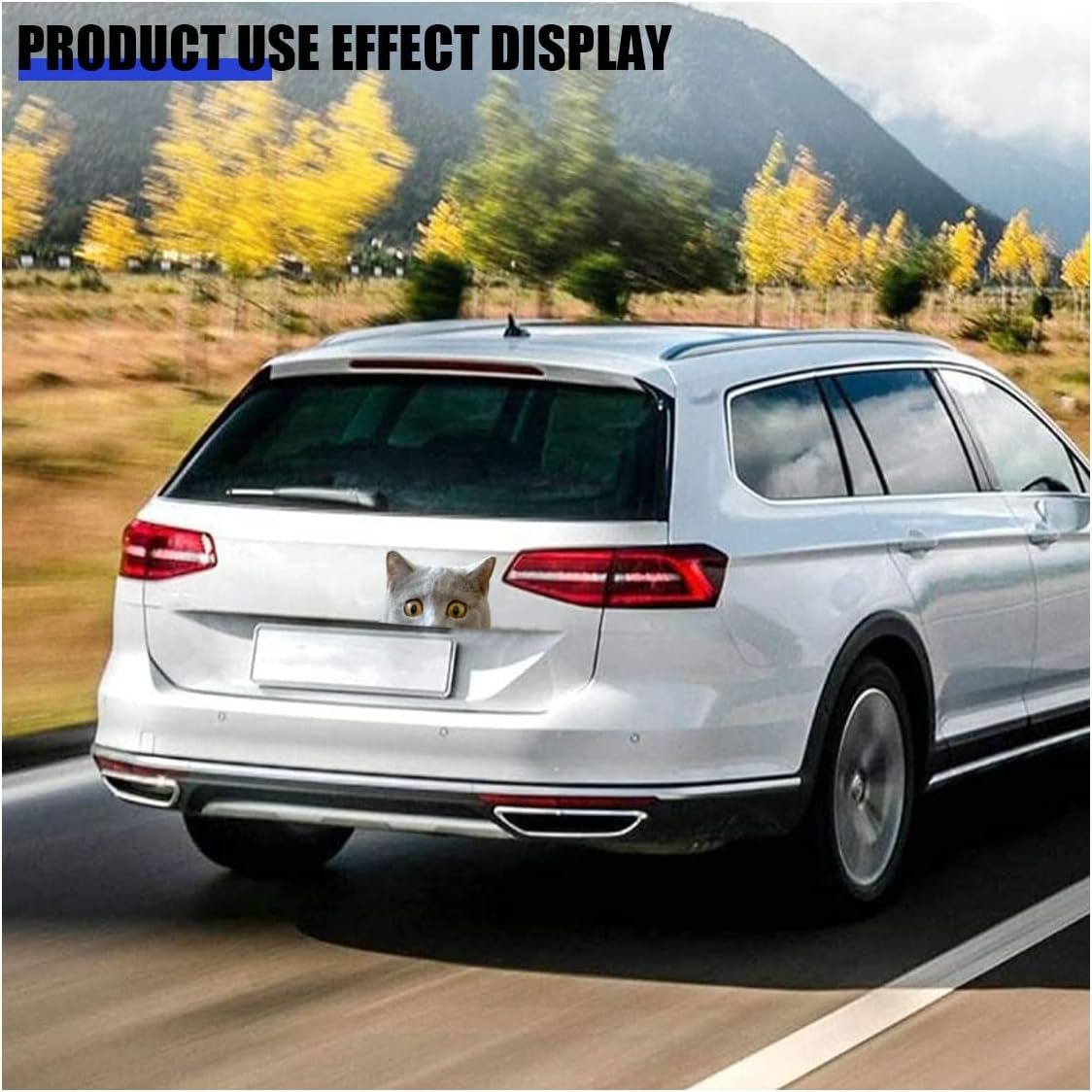 Cute Peeking Sneaky Cat Sticker Waterproof Indoor Outdoor Vinyl Decal, 5Inch Curious Peeking Kitty Cat Sticker for Car Window Bumper Laptop Motorcycle, and Any Other Smooth Surface (A) - B image number 4