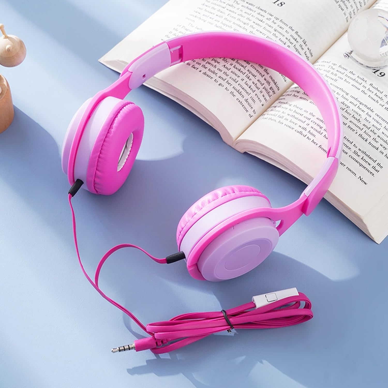 Children'S Headphones with Cable over Ear Children'S Headphones Wired Earphones Headphones for Children over Ear Adjustable Headband Foldable Adjustable Headphones with Volume Limiter for School