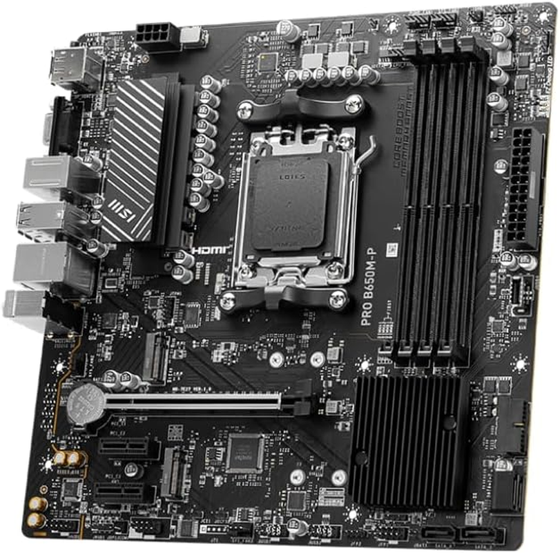 MSI PRO B650M-P Proseries Motherboard (AMD Ryzen 9000/8000/7000 Series Processors, AM5, DDR5, Pcie 4.0, M.2, SATA 6Gb/S, USB 3.2 Gen 2, HDMI/DP, 2.5Gbps LAN, Matx) image number 6