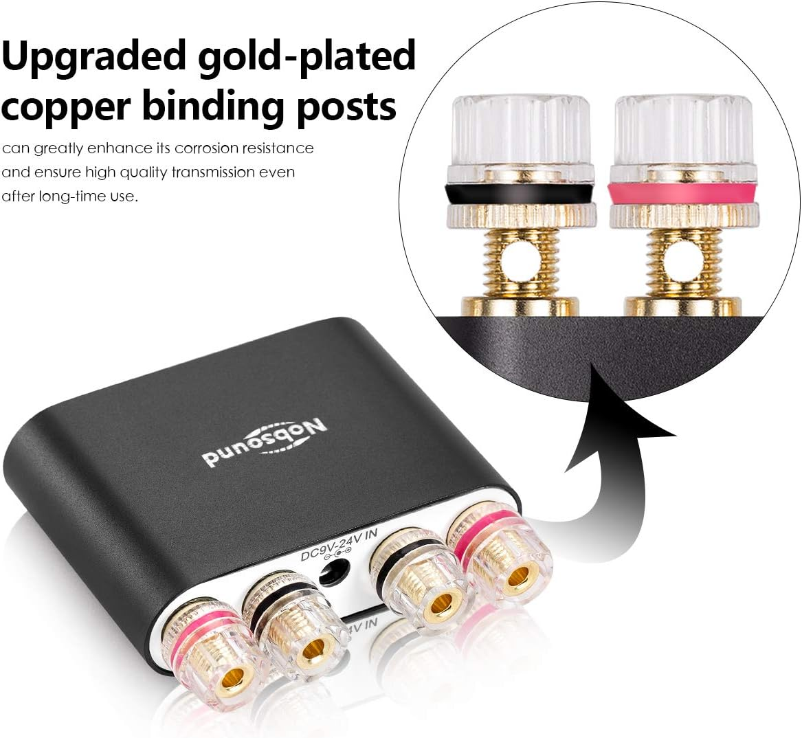 Nobsound NS-10G PRO 100W Bluetooth 5.0 Power Amplifier 2.0 Channel Stereo Audio Amp Wireless Receiver Hi-Fi DSP Home Speaker (Black)