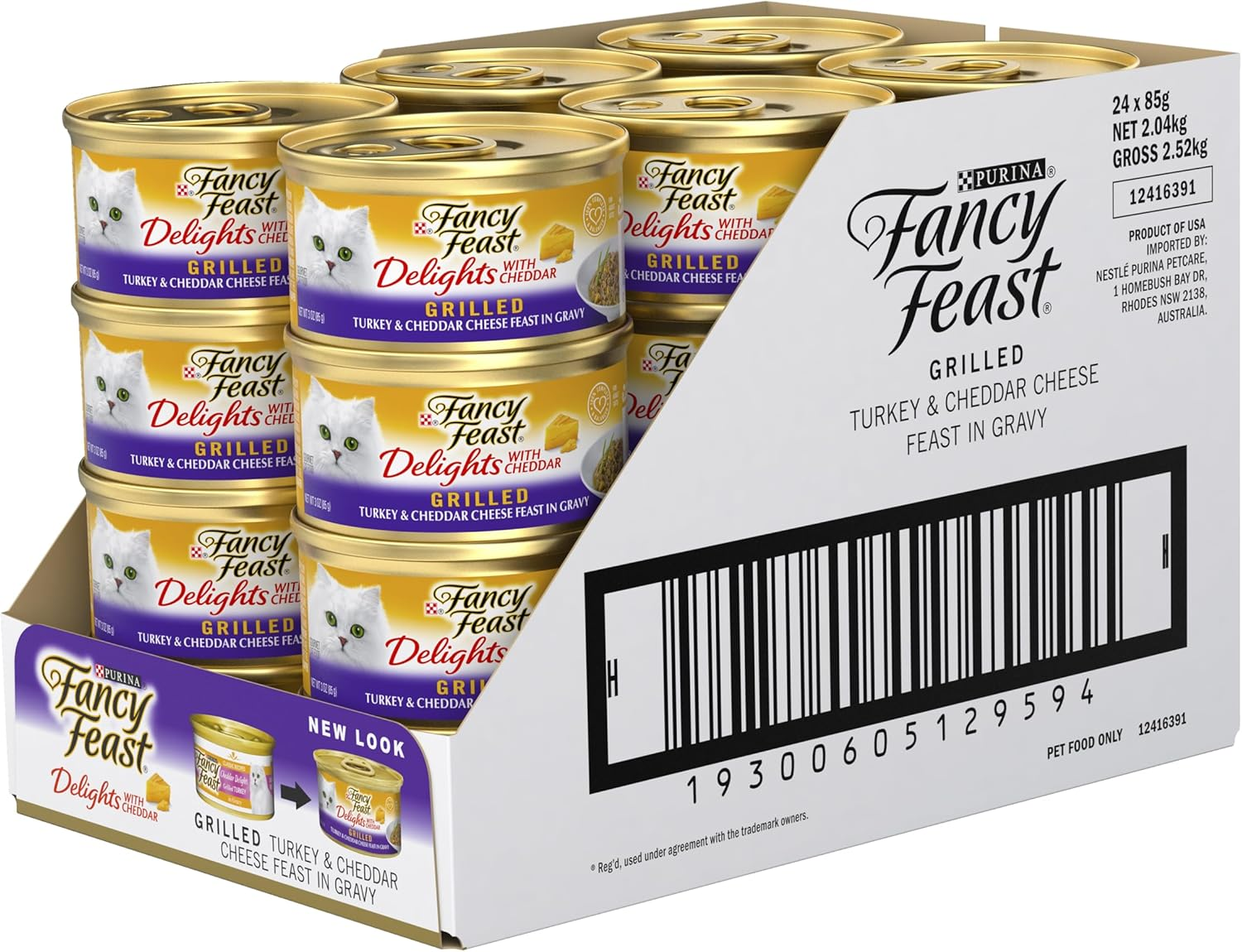 FANCY FEAST Delights with Cheddar Adult Wet Cat Food Turkey & Cheddar Cheese Feast in Gravy 24X85G image number 5
