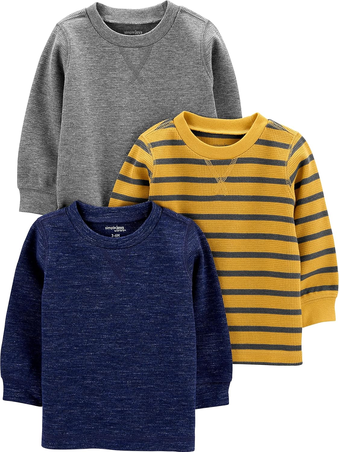 Simple Joys by Carter'S Boys' 3-Pack Thermal Long Sleeve Shirts