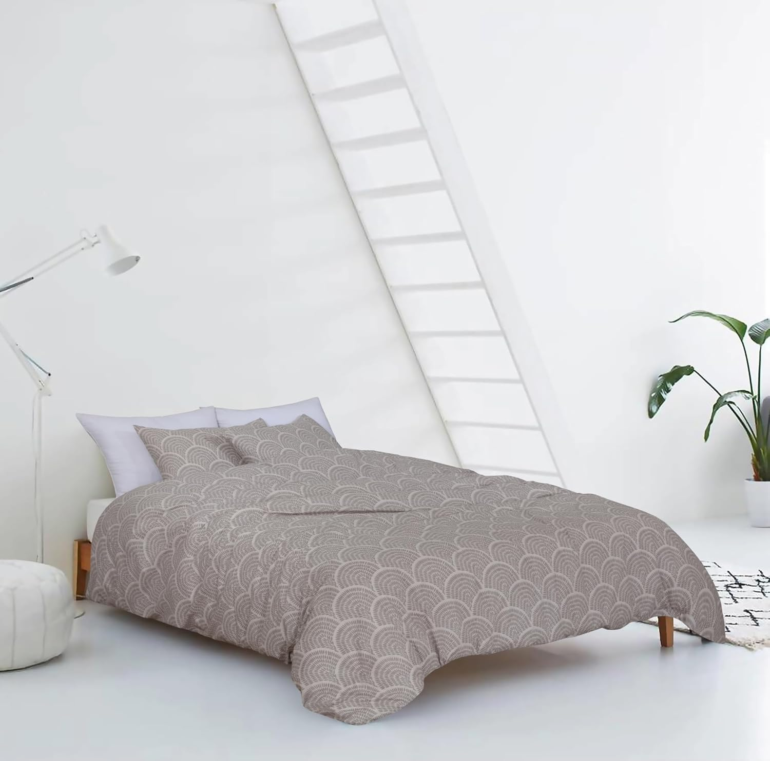 Queen Bed Quilt Cover Set - Blue Doona Cover - 100% Cotton Bedding & Linen - Textured Print Bedding Duvet Cover Sets (3Pcs, Queen)