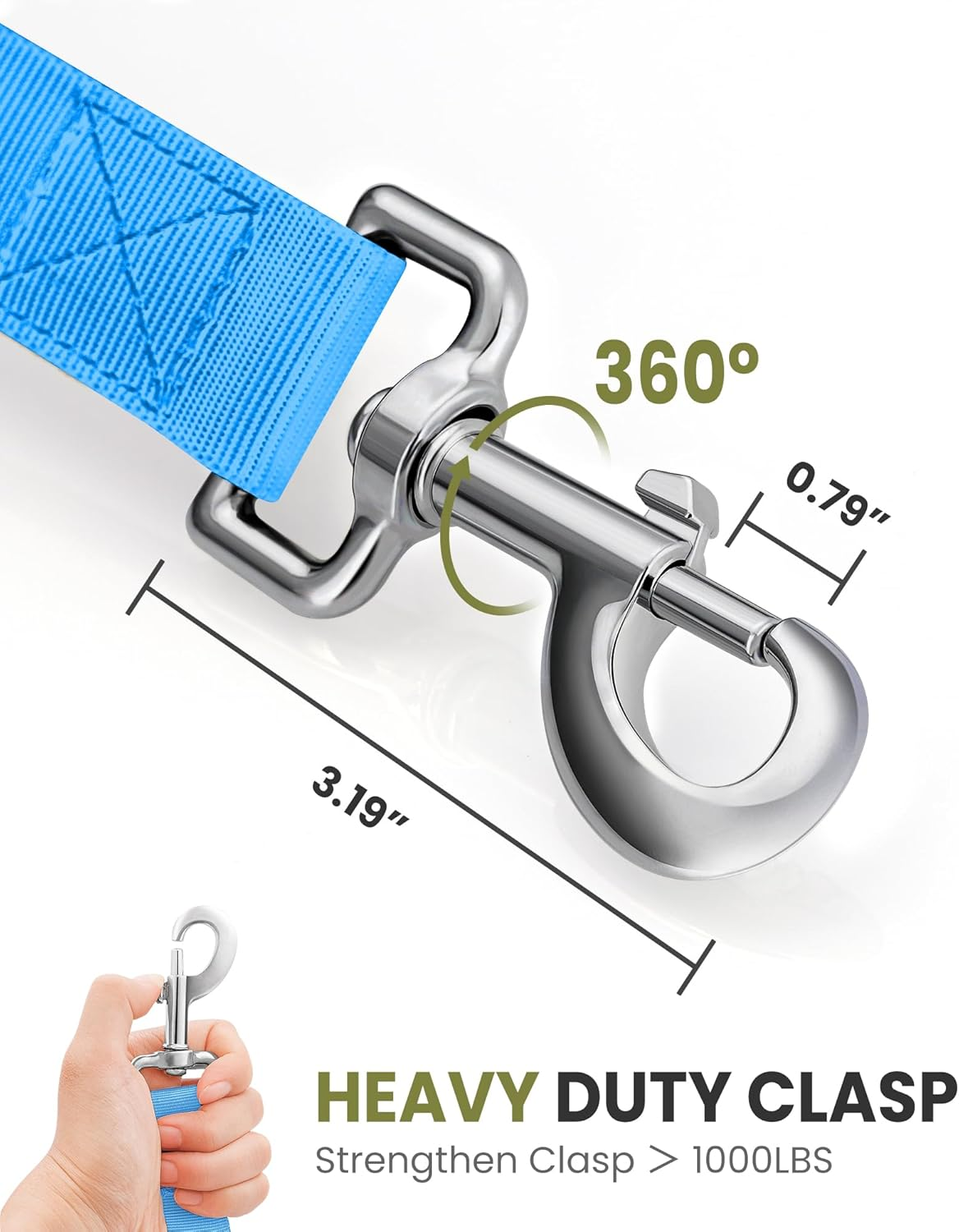 Outdoormaster Bungee Dog Leash (Blue, 4 FT) image number 3