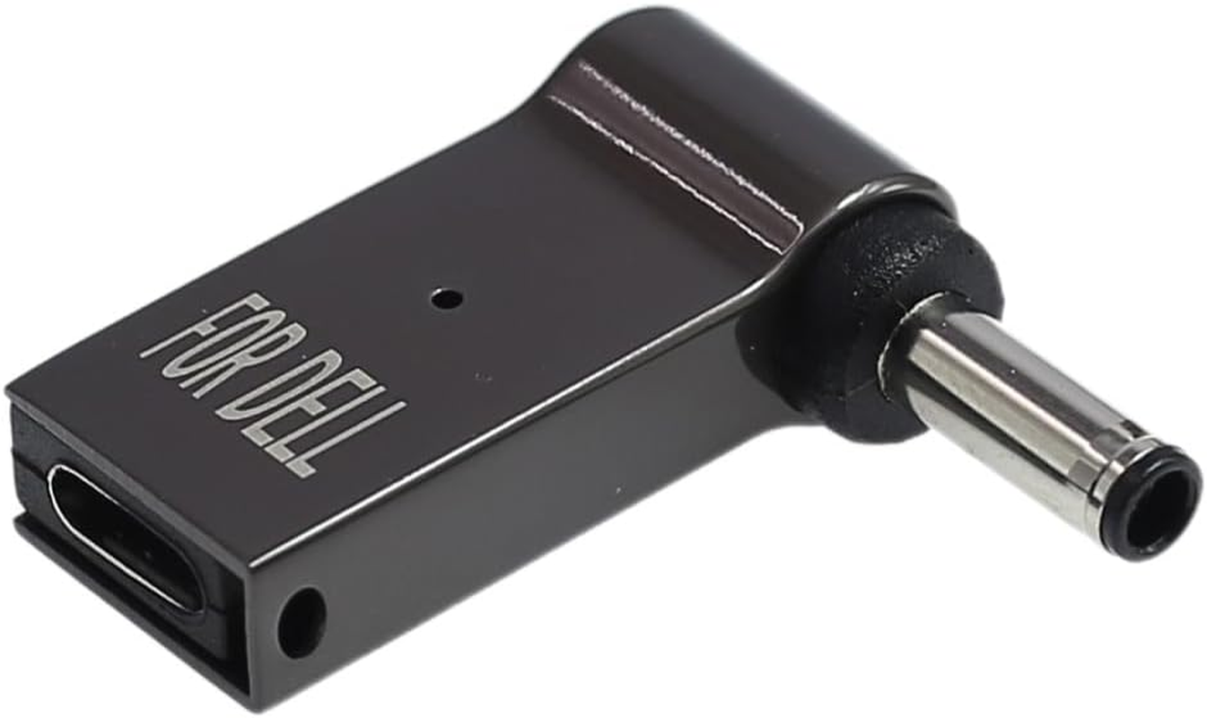 2PC Laptop Power Adapter Plug Charger Supply Converter Male DC 4.5X3.0 Jack Plug 100W PD Power Charger Connector round Tip to Female USB Type C for Dell image number 6