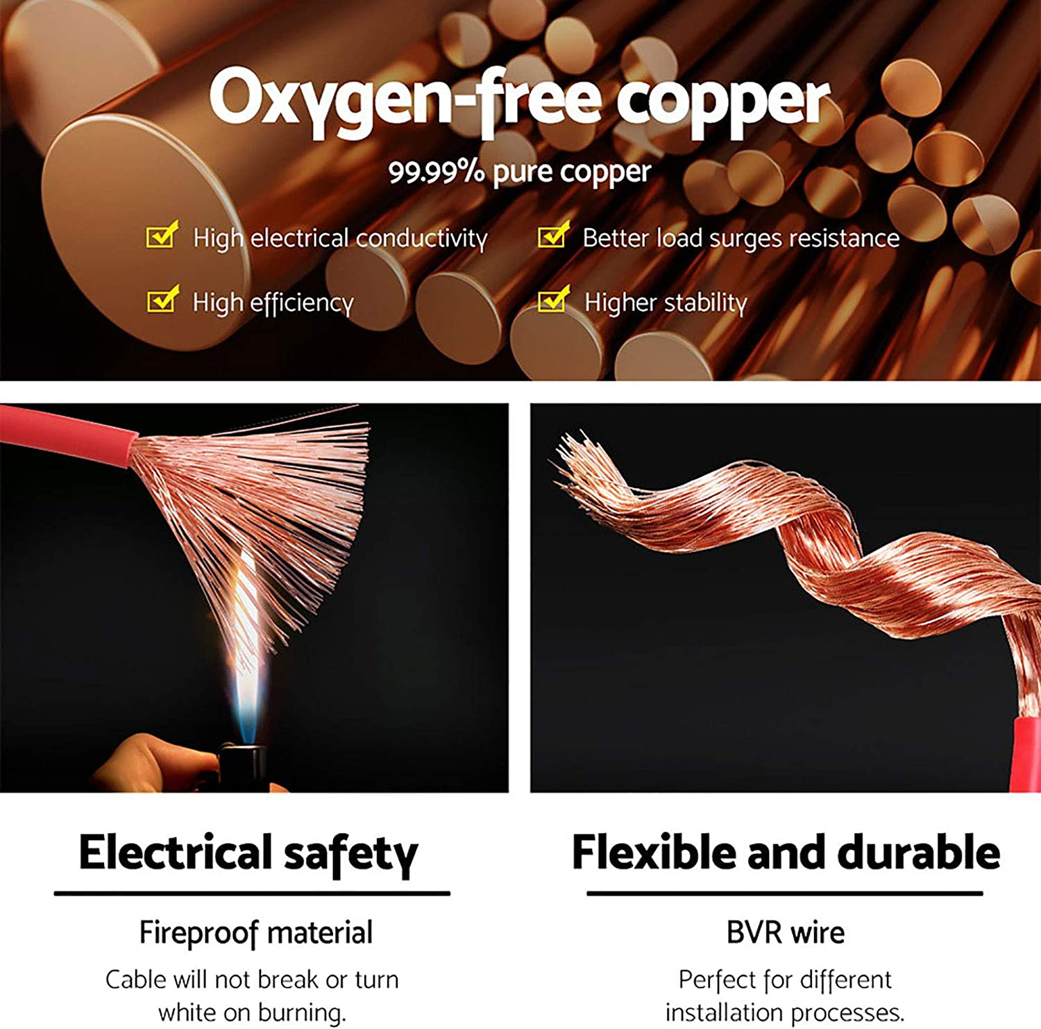 Giantz 2 Sheath 450V 3 Mm Twin Core Wire Electrical Automotive Cable, 100 Meter Length image number 2