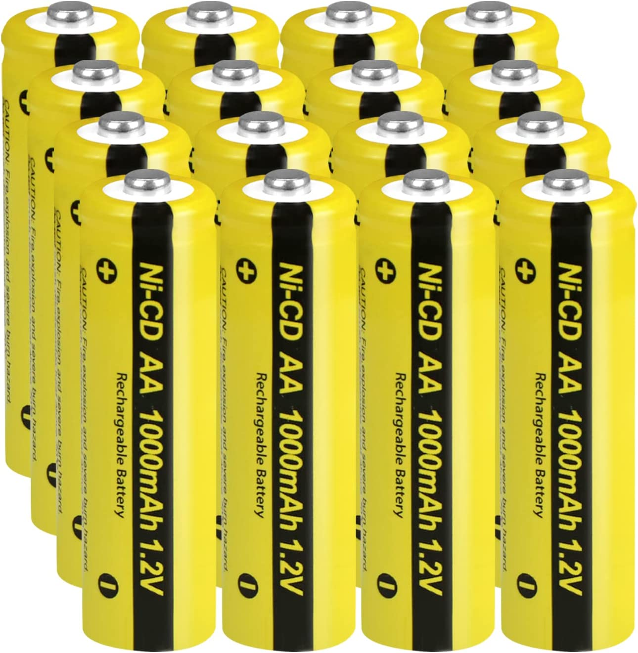 1.2V AA 1000Mah NI-CD Rechargeable Battery Button Top for Garden Landscaping Solar Lights 12Pcs image number 2