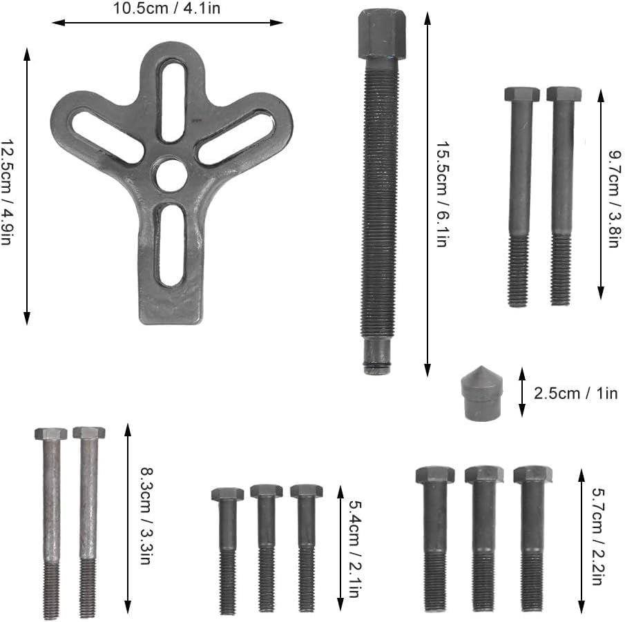 Pulley Puller, 13Pcs Steering Wheel Puller Kit Remover Harmonic Balancer Gear Pulley Car Repair Tool Blue A0217 image number 4