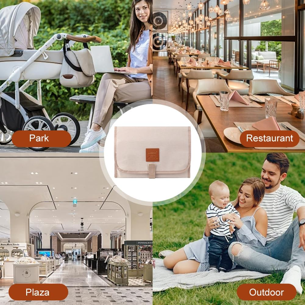 Portable Baby Changing Mat, Lightweight Foldable Travel Nappy Changing Pad, Waterproof Newborn Changer Pads for Home and Outdoor Use, Soft and Breathable image number 1