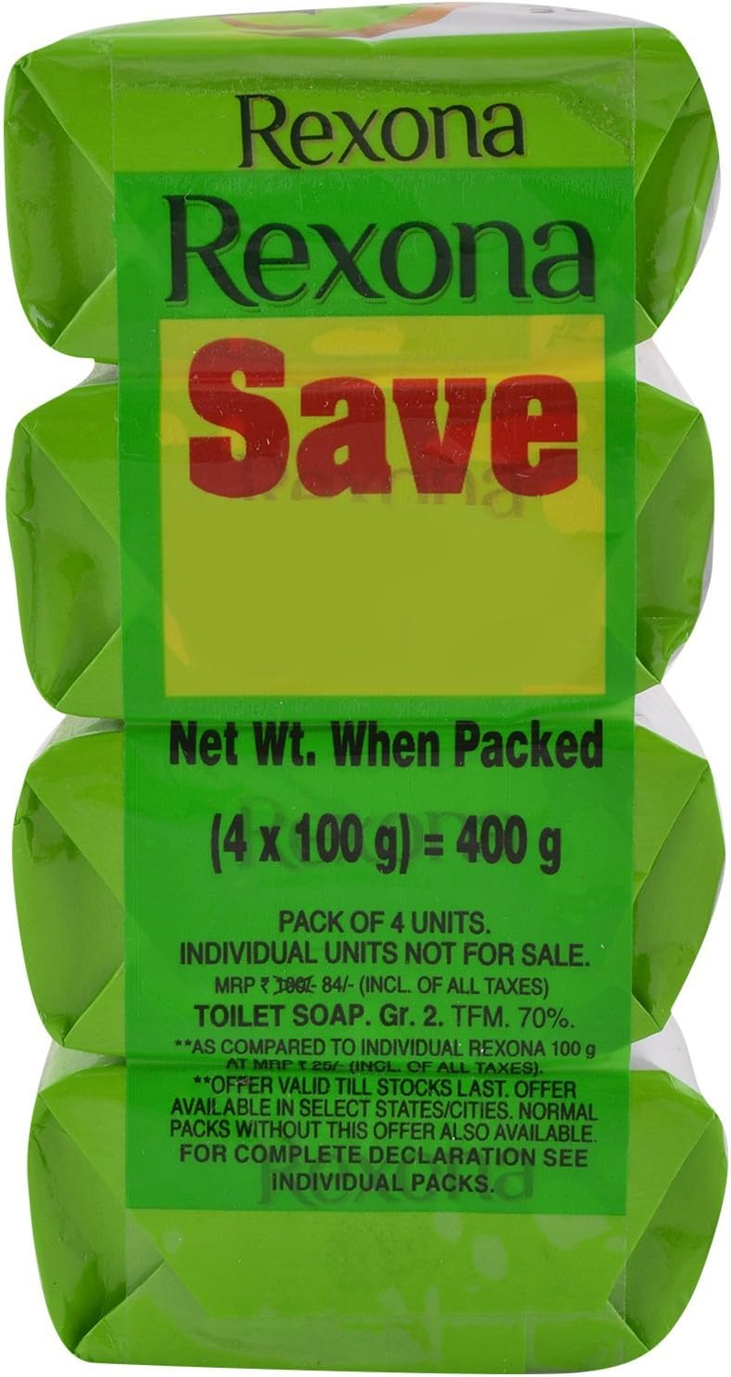 Rexona Bath Soap, 4X100G Pack image number 1