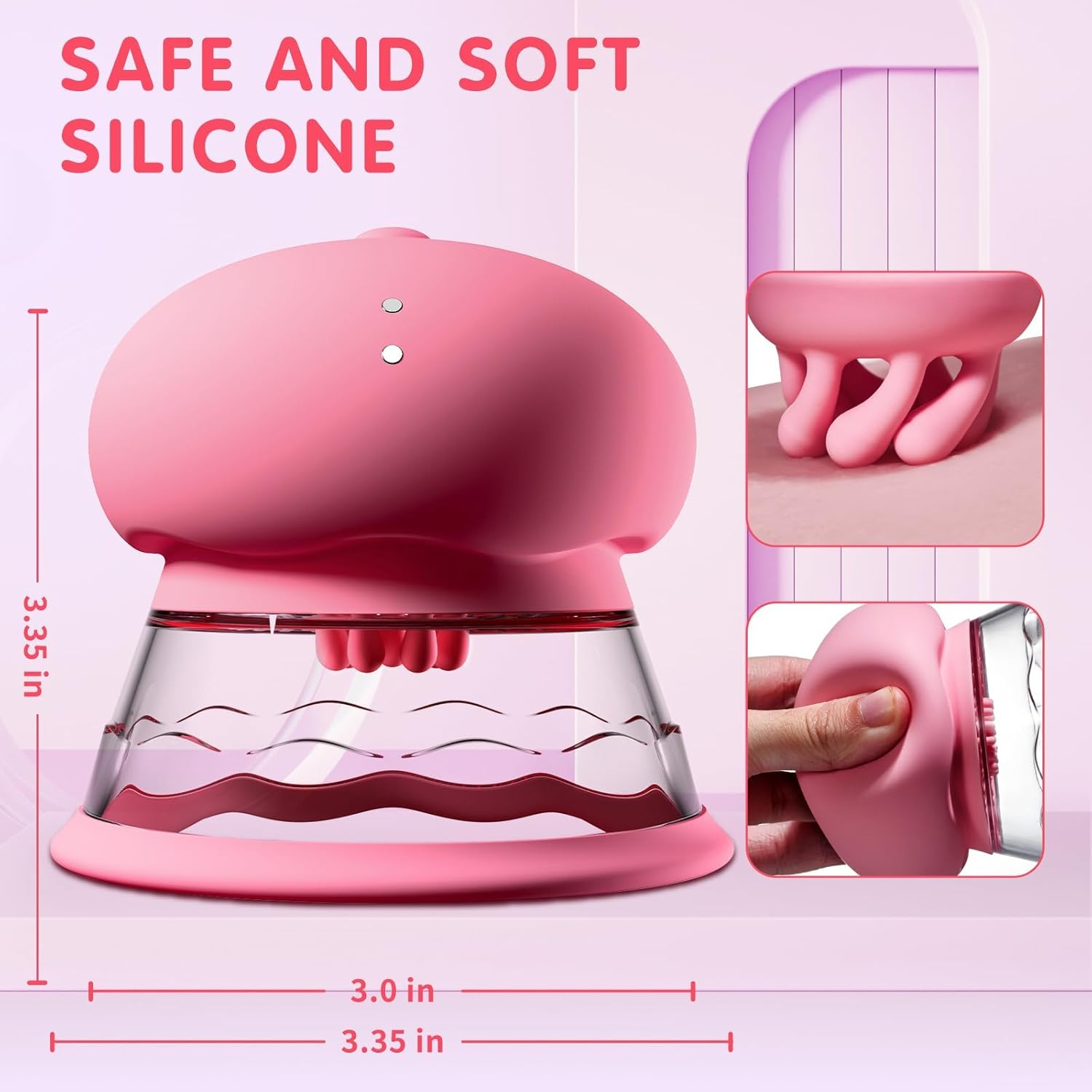 Funflick Sex Toys Sucking Nipple Toys - Nipple Vibrator Women Sex Toy Manual Sucking with 10 Powerful Rotation Modes 3 Brush Heads Stimulator Massager, Rechargeable Adult Toys for Women Couples Pleasure Rose, Best Sexual Wellness Products for Her image number 4