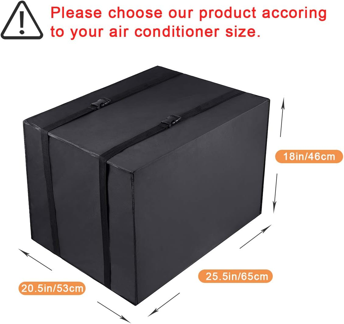 Window Air Conditioner Cover Outdoor, Luxiv outside Window AC Unit Cover Black Dust-Proof Waterproof Outdoor AC Protection Insulation Defender (25.5Wx20.5Dx18H) image number 6