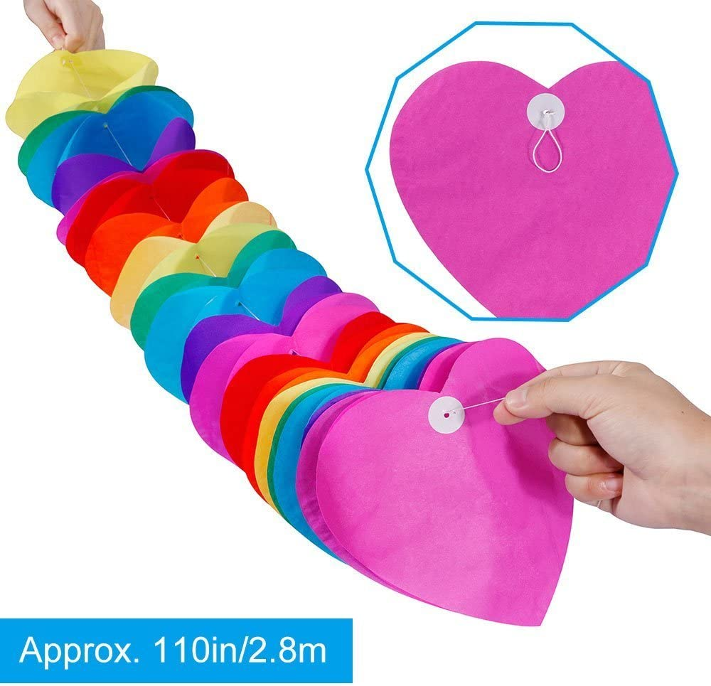 AMEITECH Birthday Party Decorations Favors, Happy Birthday Decoration Banner with 6 Pack Honeycomb Balls and One Rainbow Paper Garland, Party Supplies image number 4