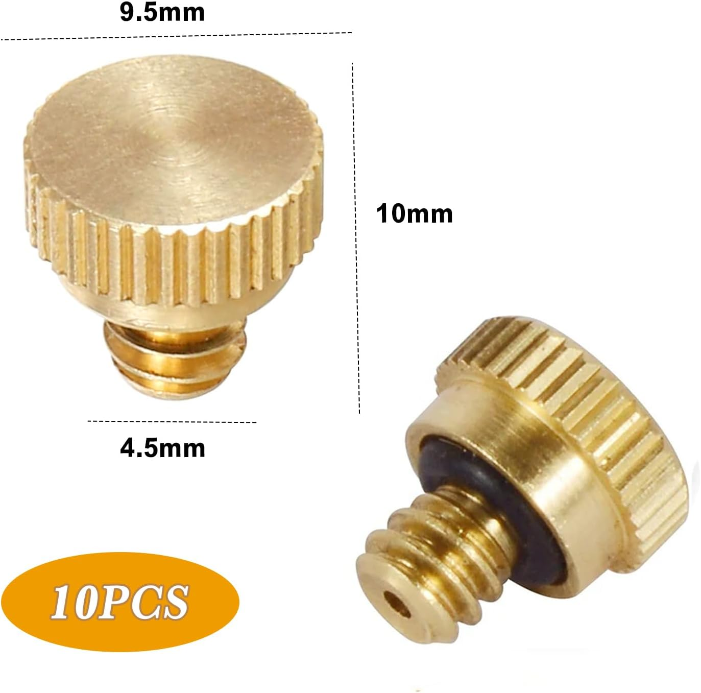 Brass Misting Nozzle Plug 12Pcs Brass Misting Nozzle Plug 3/16 Screw Thread Mister Nozzles Plug for Outdoor Cooling System.Atomizing Nozzle Plug for Outdoor Garden Atomizing Irrigation Accessories image number 5